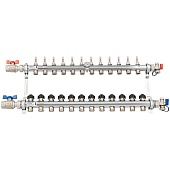 Комплект коллекторов с шаровыми кранами РЕХАУ HKV-D 12 контуров