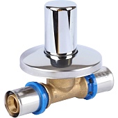 Вентиль APE с хромированной ручкой 20х20 для металлопластиковых труб прессовой