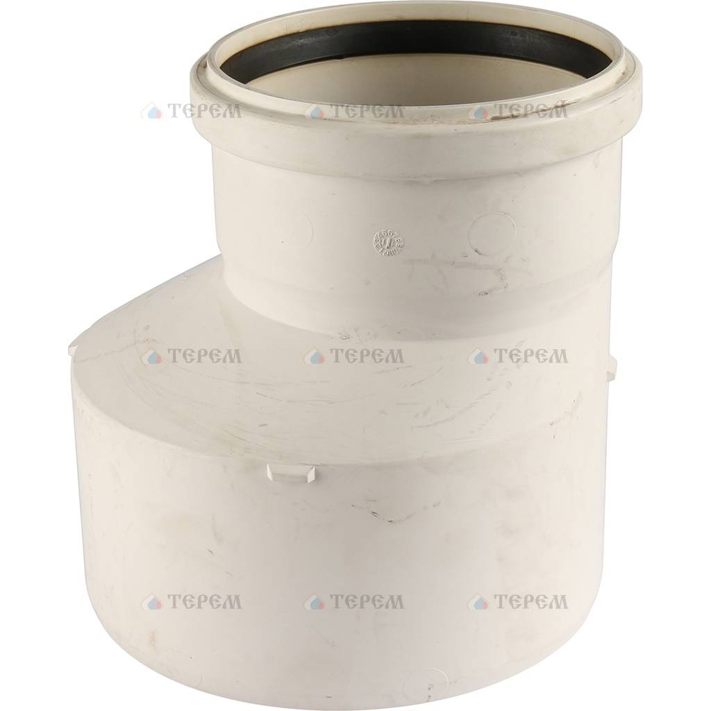 переходник нпвх 160 ostendorf 222820. переходник 160. канализация пвх 160мм редукция 160/110. эксцентрик канализация 110 мм на 110 мм. канализационная редукция ostendorf 200×160.