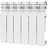 Радиатор биметаллический ROMMER Profi BM 350 6 секций боковое подключение (BI350-80-80-130) (RAL9016)