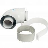 Элемент дымохода отвод коаксиальный STOUT 90° DN60/100, п/м уплотнения и хомут в комплекте (с логотипом)