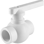 Кран шаровой Политэк d=25 для полипропиленовых труб под сварку (цвет белый)