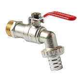 Кран угловой Pro Aqua D 1/2 с патрубком для шланга, ручка-рычаг, Н