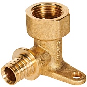 Угольник настенный с креплением ROMMER 16xG 1/2 для труб из сшитого полиэтилена аксиальный