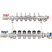 Комплект коллекторов с шаровыми кранами РЕХАУ HKV-D 6 контуров