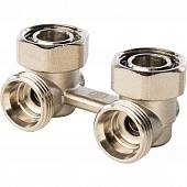 Узел нижнего подключения радиатора STOUT для двухтрубной системы, угловой  3/4''