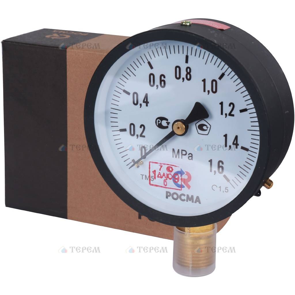 РОСМА ТМ-510Р.00(0-1,6МРа)G1/2.1,5 * МАНОМЕТР диам.100 мм, тип - ТМ ...