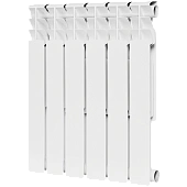 Радиатор биметаллический ROMMER Optima BM 500 6 секций боковое подключение (RAL9016)