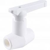 Кран шаровой Kalde d=20 для полипропиленовых труб под штукатурку (цвет белый)