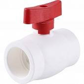 Мини-кран шаровой Kalde с красной ручкой для полипропиленовых труб d=32