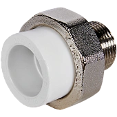 Муфта комбинированная Pro Aqua d=25-3/4 PP-R разъемная (американка) НР Белая
